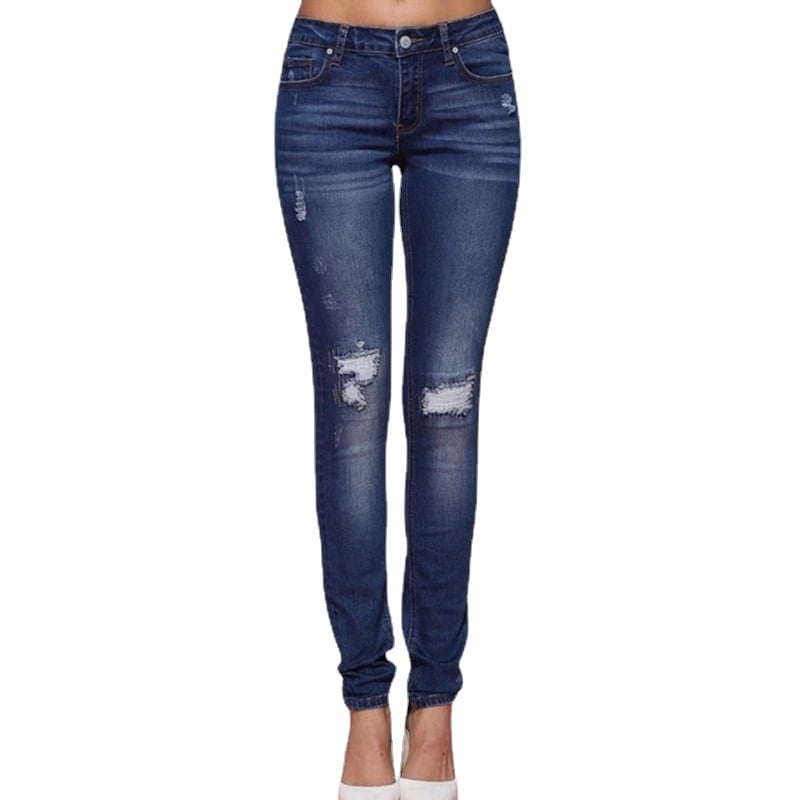 Ripped Stretch Skinny Jeans for Women Fashion Wear