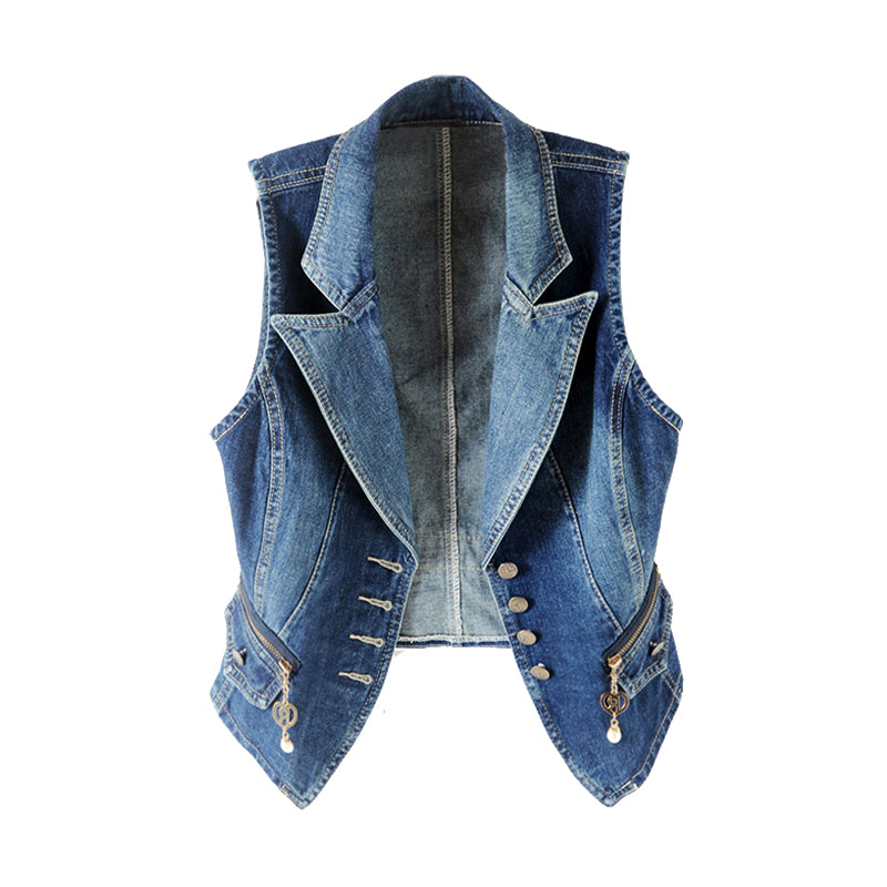 Sleeveless Denim Vest for Casual Wear