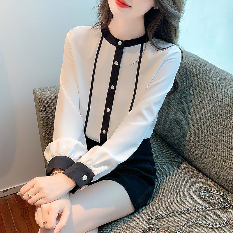 Long Sleeve Fitted Shirt for Women - Professional Wear