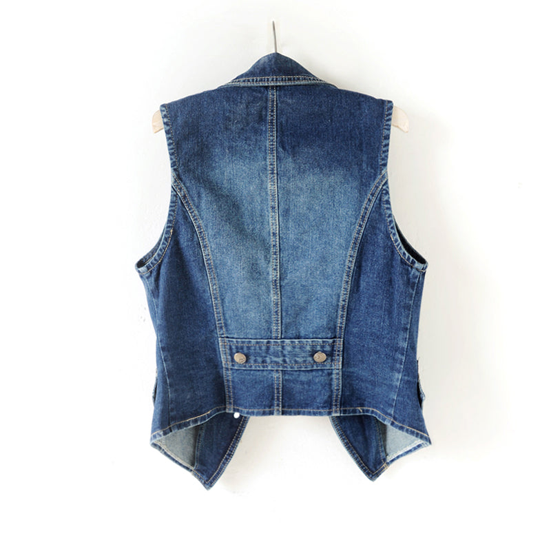 Sleeveless Denim Vest for Casual Wear