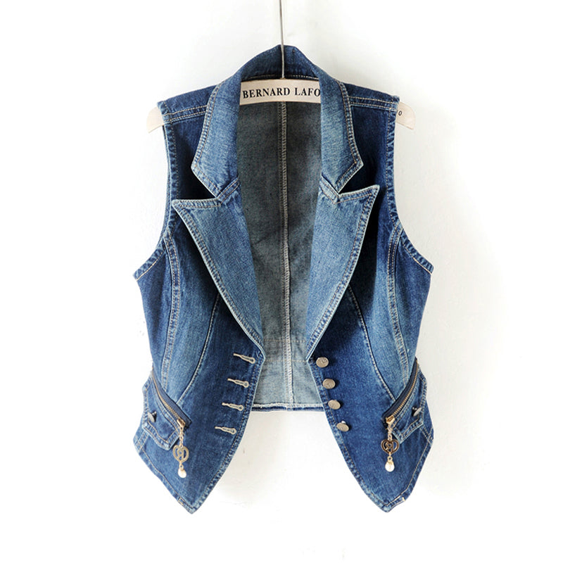 Sleeveless Denim Vest for Casual Wear
