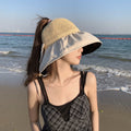 Black Glue Sun Hat for Women - Anti-UV Beach Wear