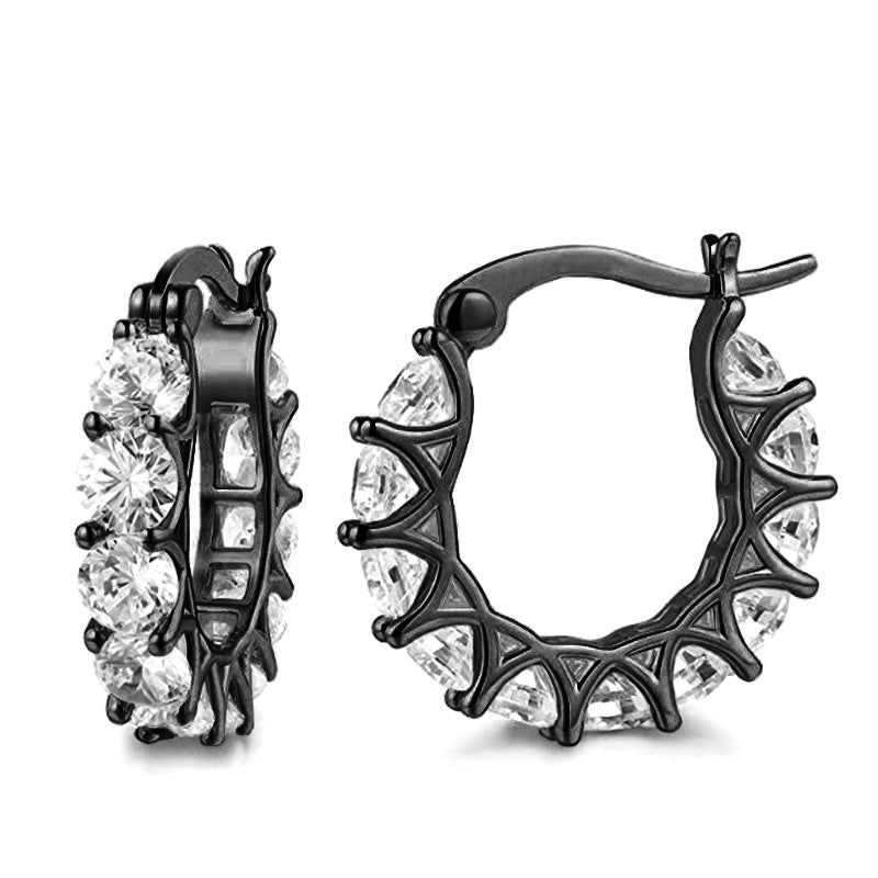 Stylish Cubic Zirconia Women Hoop Earrings for Daily Wear